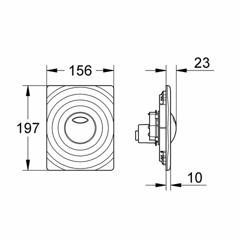 GROHE WC-Betätigung Surf 38861 für AV1 2-Mengen o. Start/Stopp Bet.