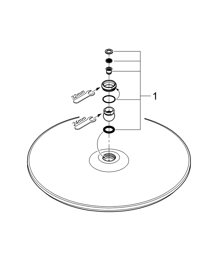 Grohe Kopfbrause Rainshower jumbo 28778 d: 400mm Messing chrom