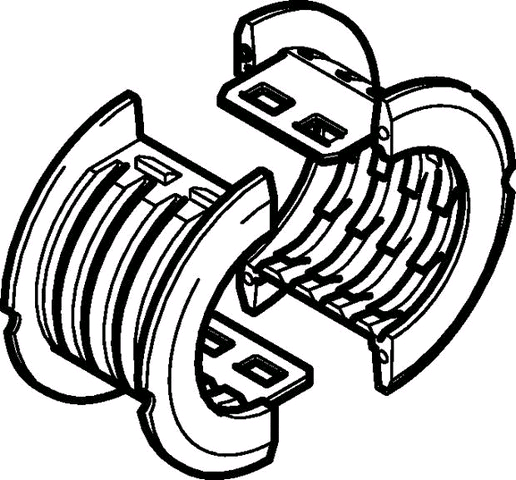 Geberit Rohrschellen-Einlegeschalen d 50 für Fixpunkt- oder Gleitbefestigung