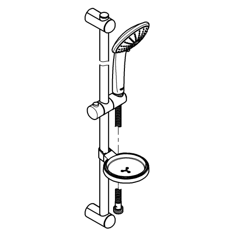Grohe Brausegarnitur Euphoria Massage 27243 600mm Schlauch 1500mm Seifenschale chrom