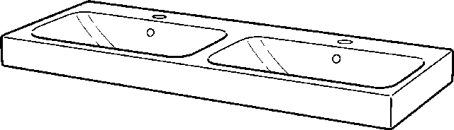 Keramag Doppelwaschtisch iCon 1200x485mm