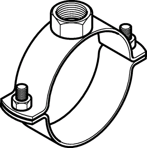 Geberit Rohrschelle verzinkt DN250 mit Muffe R 1/2