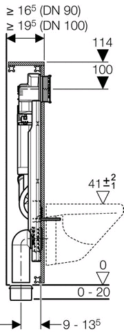 Geberit GIS Wand-WC min. 114 cm UP-Spülkasten UP320, für Geruchsabsaugung