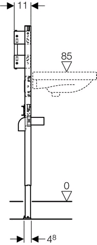 Geberit Duofix Waschtisch 130 cm, für UP-Wandarmatur