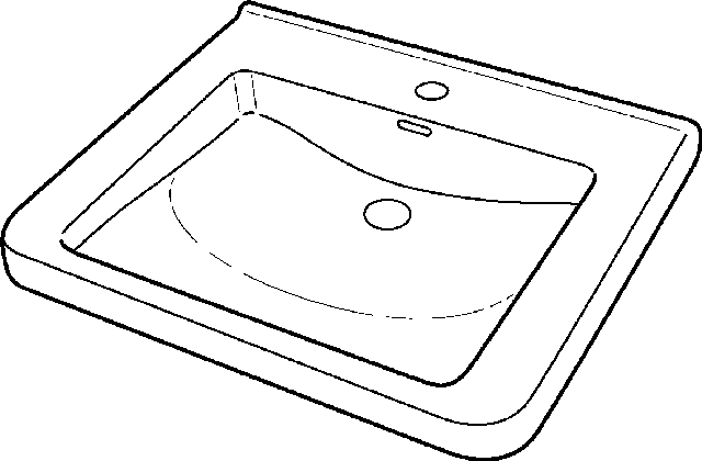 Keramag Waschtisch, unterfahrbar Dejuna mit Überlauf 600x550mm