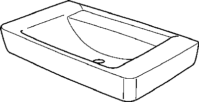 Keramag Möbel-Waschtisch Renova Nr.1 Plan 850x480mm, o. Hahnloch o. Überlauf, 122186
