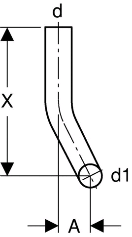 Geberit Spülbogen DR 4 cm, nach rechts abgekröpft