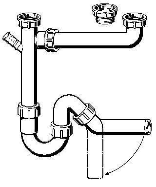 Viega Ablaufverbindung 79485.20, 11/2 x 50 x 90-310, 107147, Abgang 45°, Kunstst.