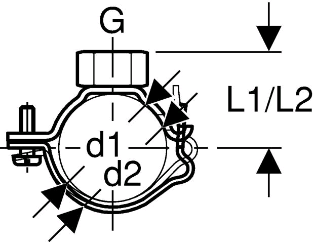 Geberit Rohrschelle verzinkt DN70 mit Muffe R 1/2