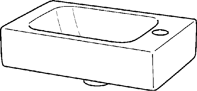 Keramag Handwaschbecken iCon, Hahnloch rechts 380x280mm