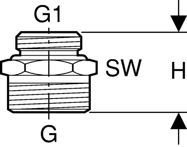 Geberit Mepla Übergang Eurokonus, m. Aussengew., G 3/4 x G 1/2