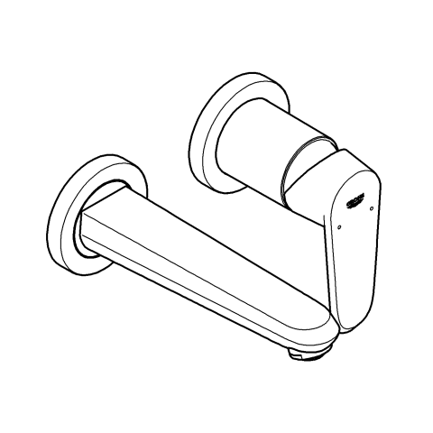 Grohe 2-Loch-Waschtischbatterie Eurodisc C 19573 Wandmontage FMS für 32635 chrom