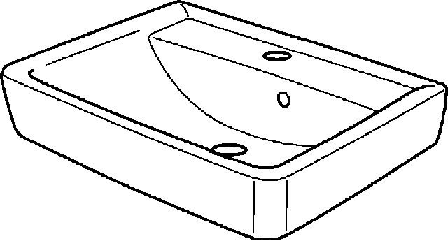 Keramag Aufsatz-Handwaschbecken Renova Nr.1 Plan 500 x 380 mm, 275150