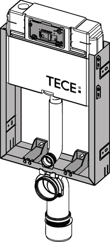 TECEbox Nassbauspülkasten BH 1060mm, Betätigung von vorne