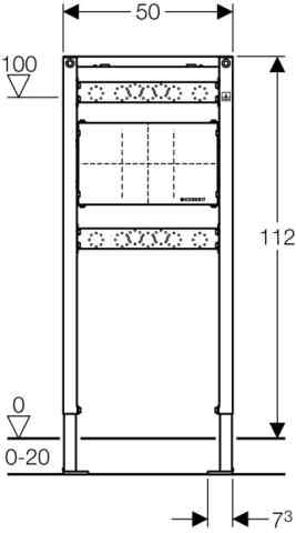 Geberit Duofix Bade-/Duschwanne 112 cm, für UP-Armatur