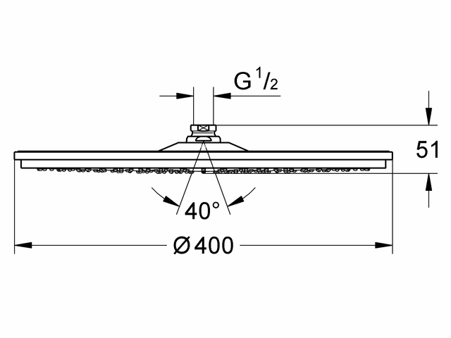 Grohe Kopfbrause Rainshower jumbo 28778 d: 400mm Messing chrom
