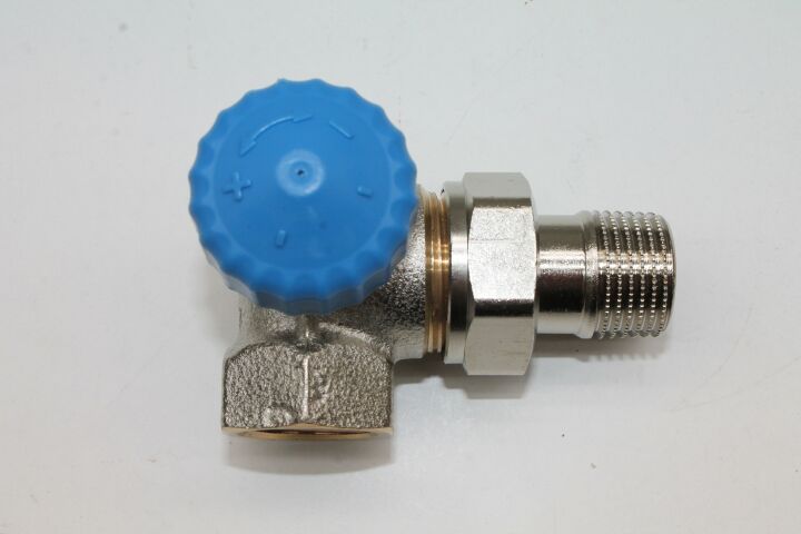 Heimeier Th.-Ventilunterteil m. bes. geringem Widerstand, Winkeleck links, vern., DN15 (1/2")