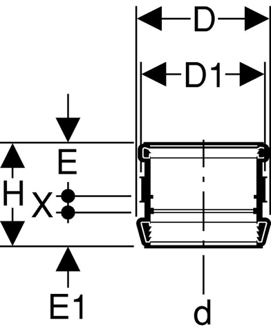 Geberit Silent-db20 Stütz- u. Dehnmuffe Dehnungskompensation u. Auszugsicherung