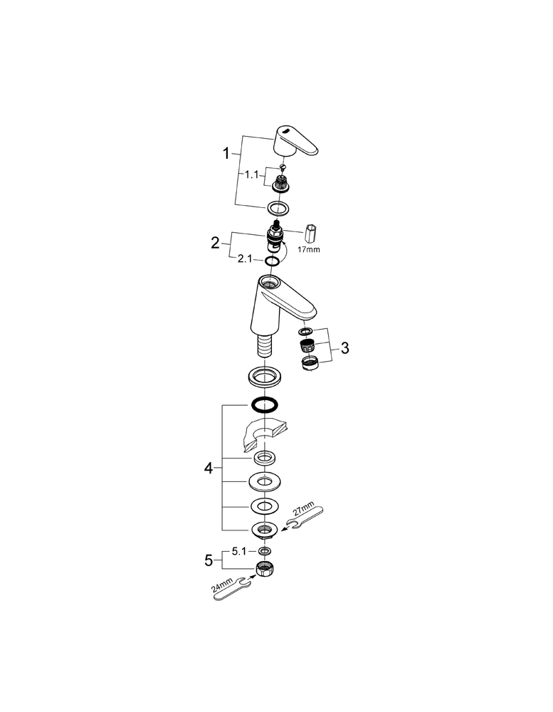 Grohe Standventil Eurodisc C 23051 mit Keramik-Oberteil chrom