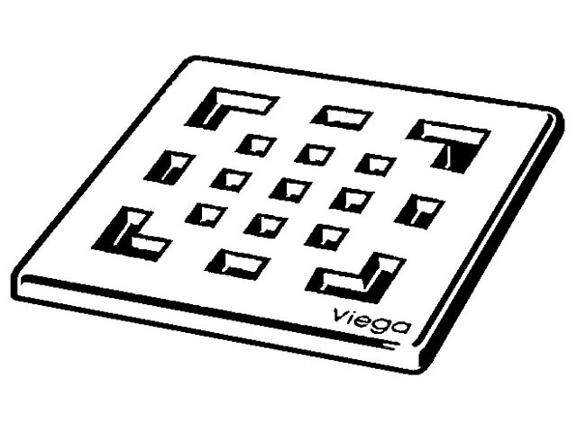 Viega Rost Visign RS2, 4928.2, 94 x 94mm, 492298, aus Edelstahl massiv