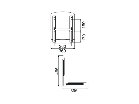 Keuco Klappsitz Plan Care 34982, mit R-Lehne, Wandmontage