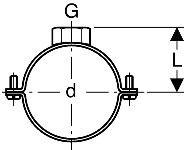 Geberit Rohrschelle verzinkt DN250 mit Muffe R 1/2