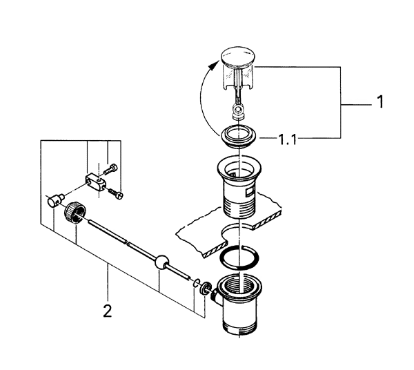 GROHE Ablaufgarnitur 28910 1 1/4" für Waschtisch