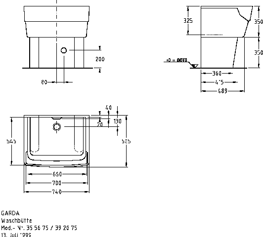 Keramag Waschbütte Garda 355675 740x585x350mm weiß(alpin)