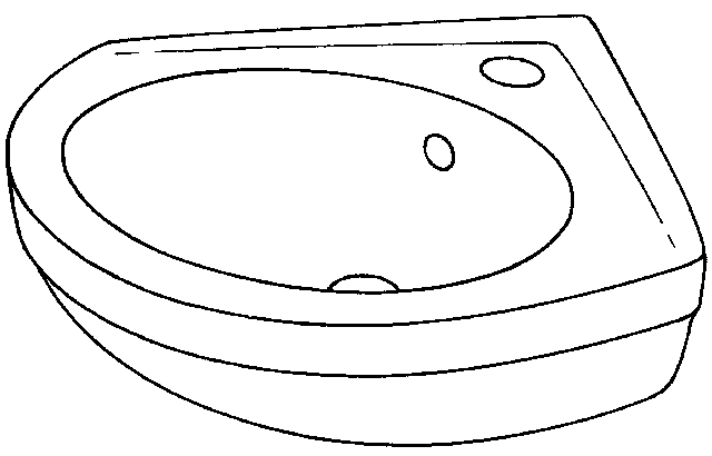 Keramag Eck-Handwaschbecken Fidelio 274025 Schenkellänge 270mm