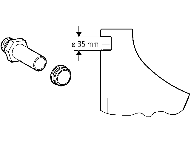 Grohe Urinal-Einlaufgarnitur 37044 DN15 zu Urinalbecken mit Eingang von hinten