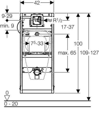 Geberit GIS Urinal Universal 114-132cm für Urinal-Steuerung ab 2009