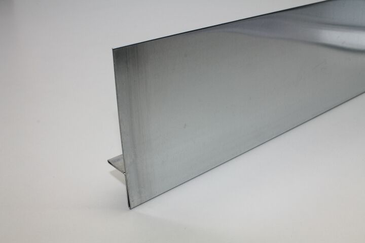 Titanzink-Fussblech, walzblank, 3 Kantungen, L: 2m