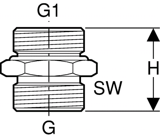 Geberit Doppelnippel (Ms) G 3/4 x 3/4 Eurokonus