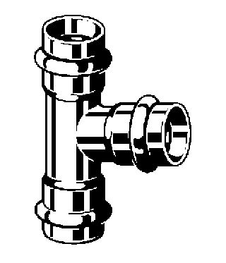 Viega Sanpress-Inox T-Stück Mod. 2318, aus nichtrostendem Stahl