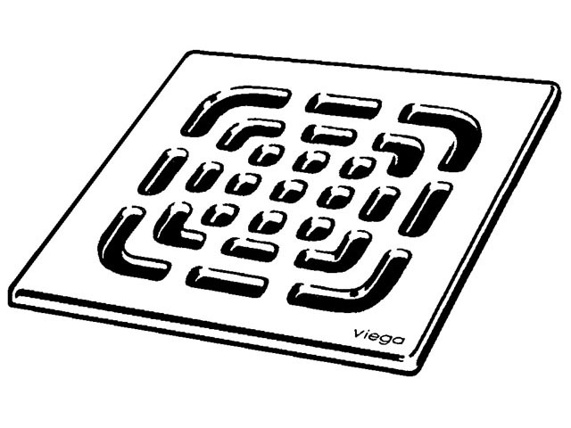 Viega Rost, Mod. 4933.4, aus Edelstahl, 143x143mm, gezogen