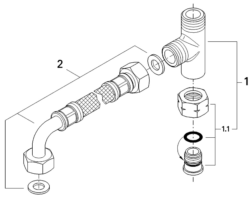 Grohe Anschlussset Grohtherm Micro 47533 chrom