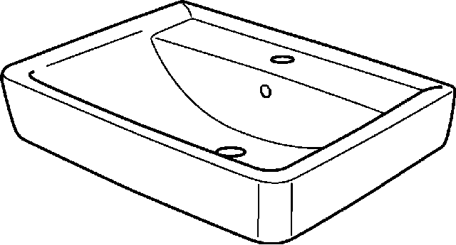 Keramag Aufsatzwaschtisch Renova Nr. 1 Plan 225155 550x440mm