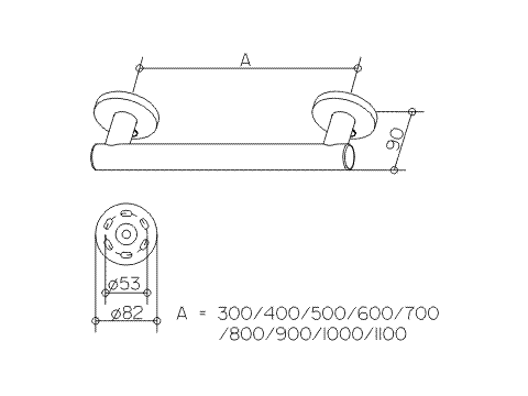 Keuco Haltegriff Plan Care 34901, verchromt