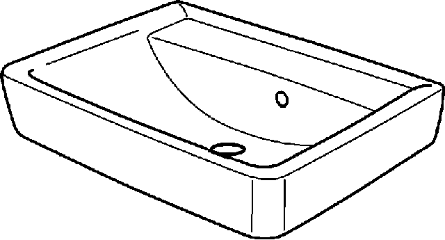 Keramag Handwaschbecken Renova Nr. 1 Plan, ohne Hahnl., mit Überlauf 450x320mm