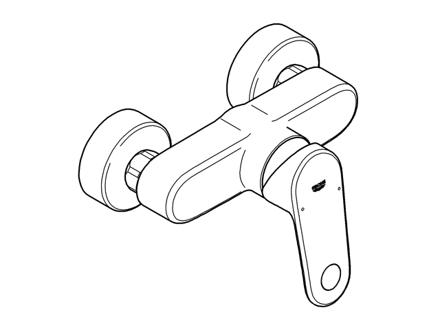 Grohe Einhand-Brausebatterie Europlus 33577 DN15 Wandmontage chrom