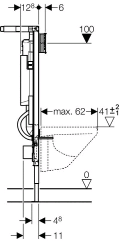 Geberit Duofix Wand-WC 112 cm mit UP-Spülkasten UP320, Eckelement