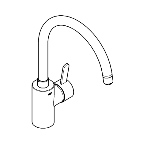 Grohe Einhand-Spültisch-Batterie Eurosmart C 31180 hoher Auslauf Niederdruck chrom