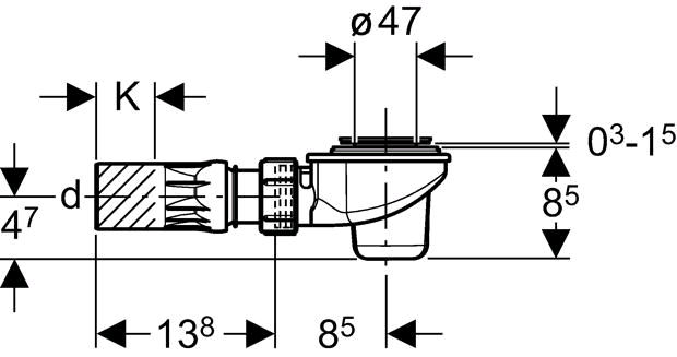 Geberit Uniflex Duschwannen-Ablauf D52