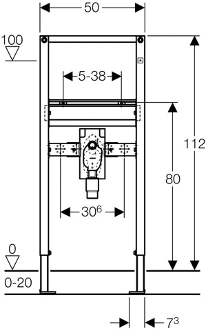 Geberit Duofix Waschtisch 112 cm, mit UP-Geruchsverschluss
