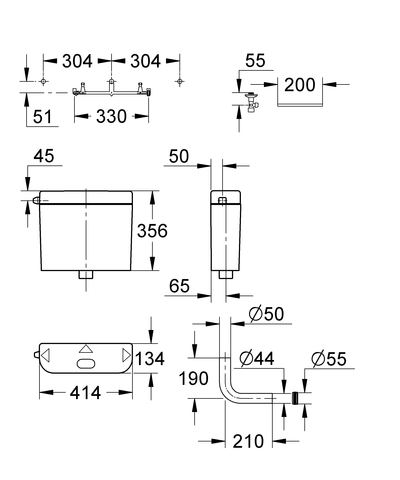 Grohe WC-Spülkasten 37355 Aufputz alpinweiß