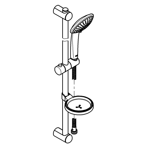 Grohe Brausegarnitur Euphoria Champagne 27227 900mm Schlauch 1750mm Seifenschale chrom