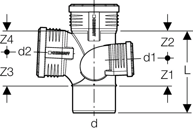 Geberit Silent-PP Schacht-Bogenabzweig 87,5° links, mit Muffen