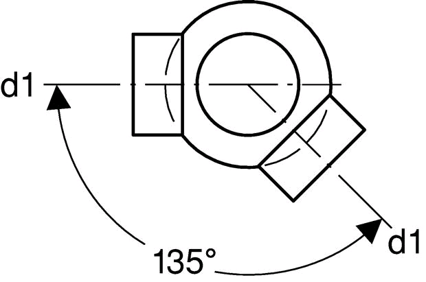Geberit PE Kugel-Abzweig 88,5° 2-fach, Anschl. 135° versetzt, DN 100 / 100