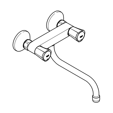 Grohe Zweigriff-Spültisch-Batterie Costa 31187 DN15 Wandmontage chrom
