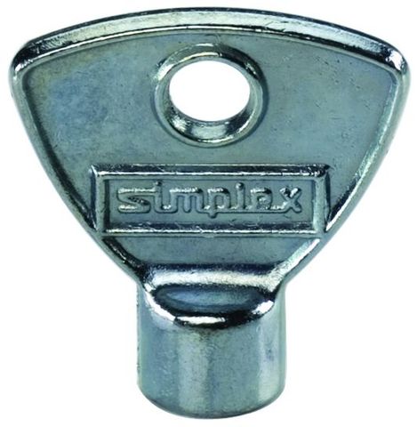 Simplex Entlüftungsschlüssel, 4-kant, F11202, Metall vernickelt